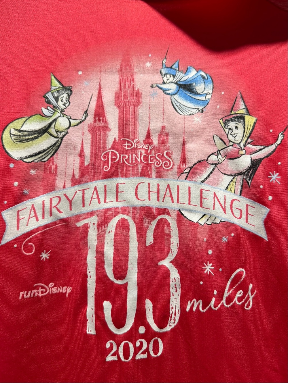 Disney Pink Graphic Tee with Fairytale Challenge 19.3 Miles 2020